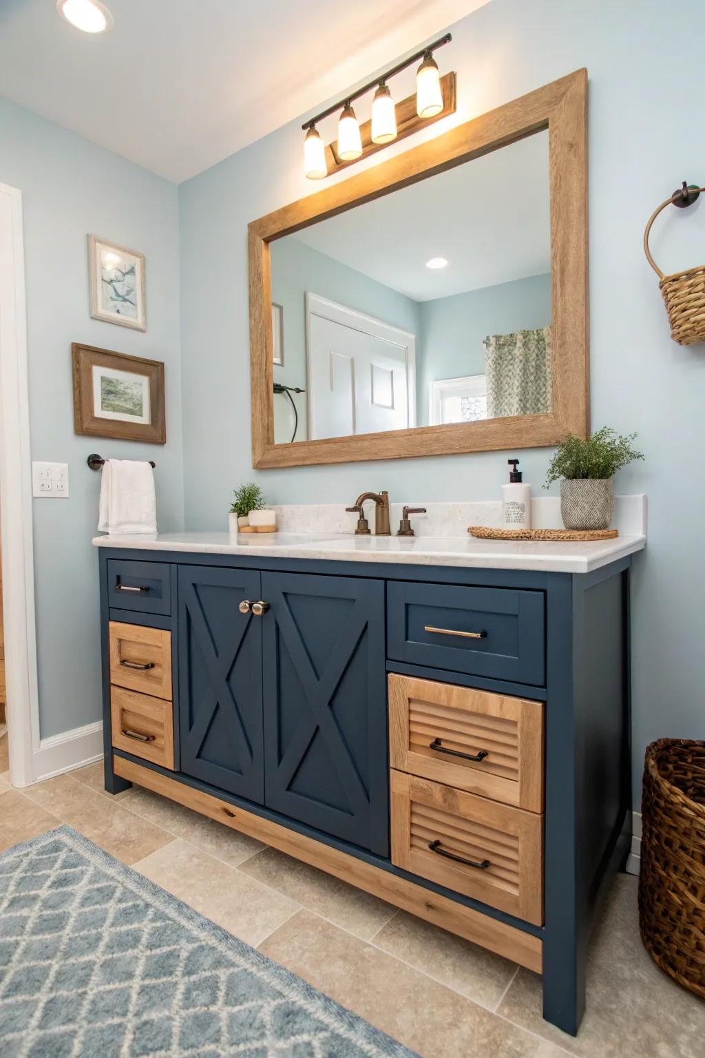 Organic elements introduce coastal sensations.