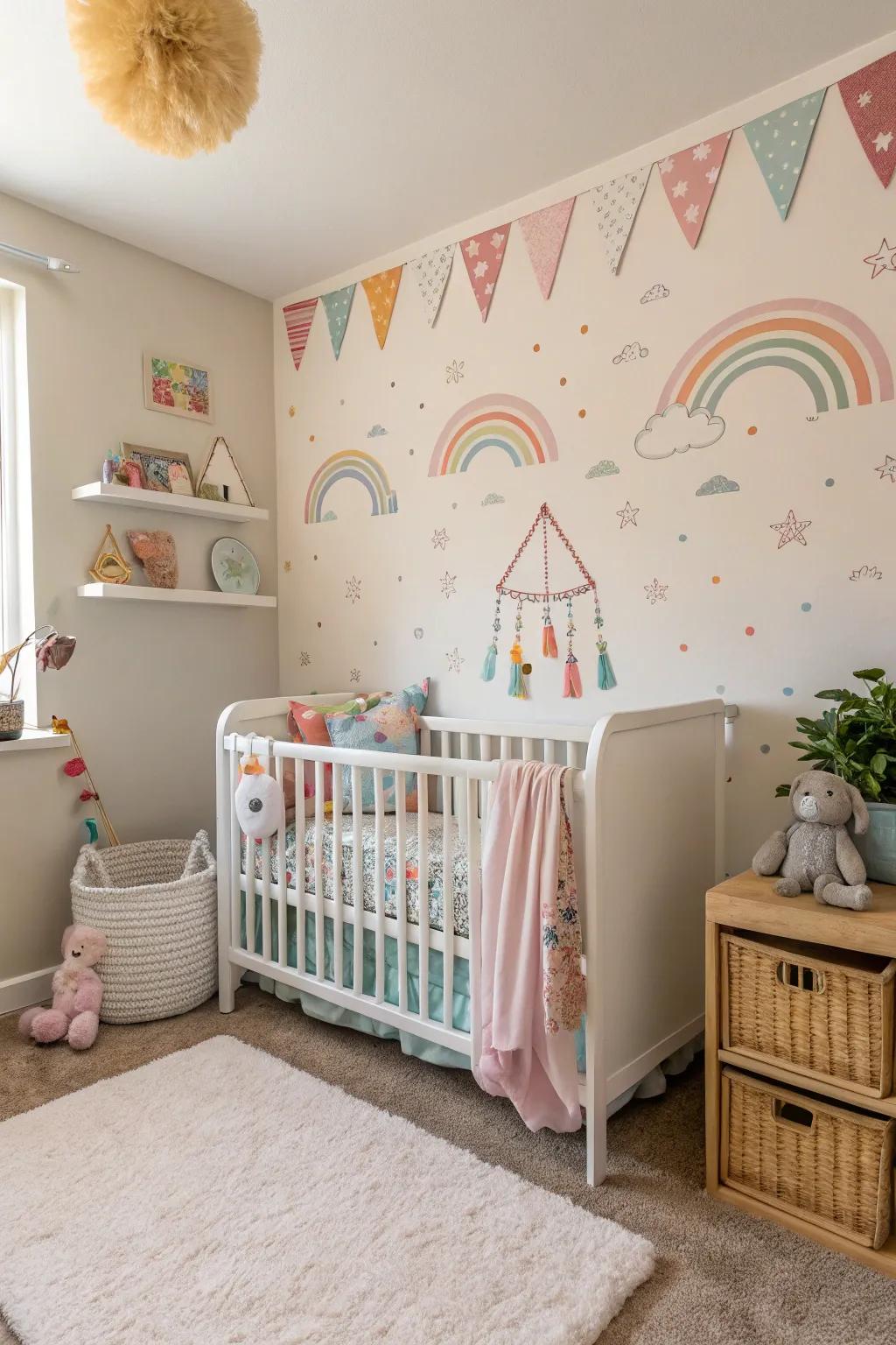 Wall appliques can metamorphose a nursery nook's visual appeal swiftly.