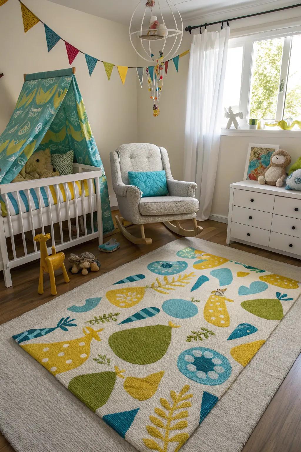 Bright colors can transform the nursery into a lively area.