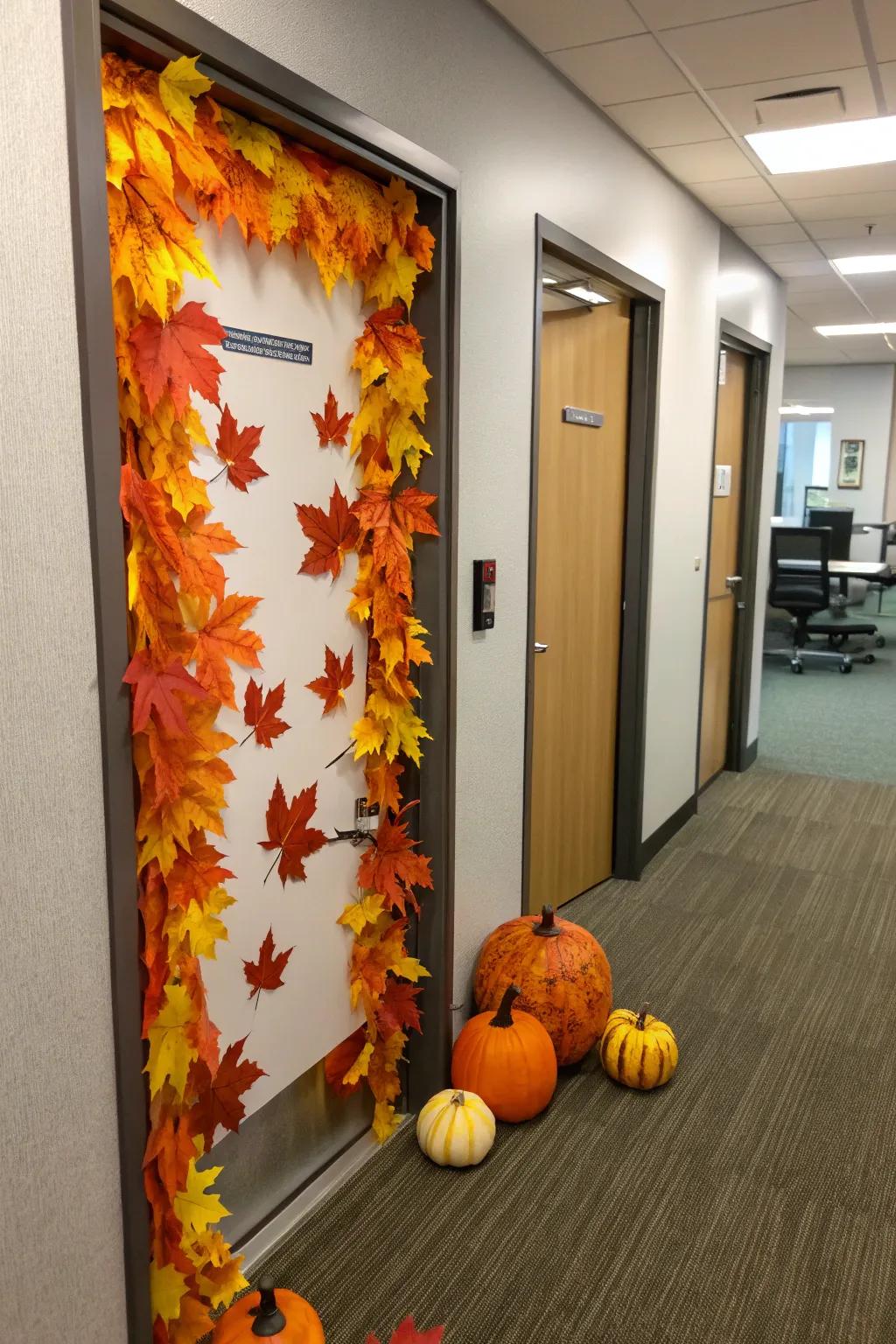 Welcome fall having a regular crop-themed entrance.