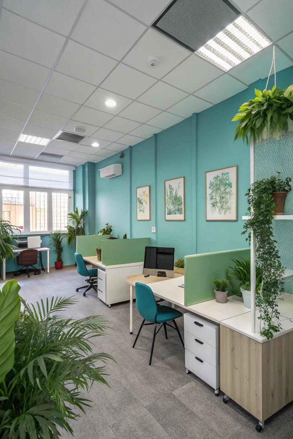 Calming colors help you focus and make a peaceful feeling.