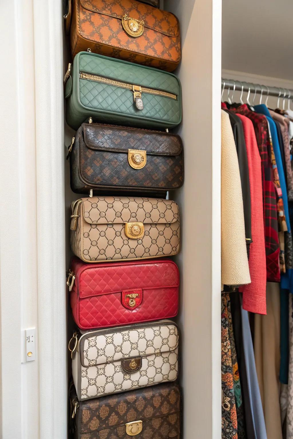 Upright stacking constitutes a clever answer to space-efficient arrangement.