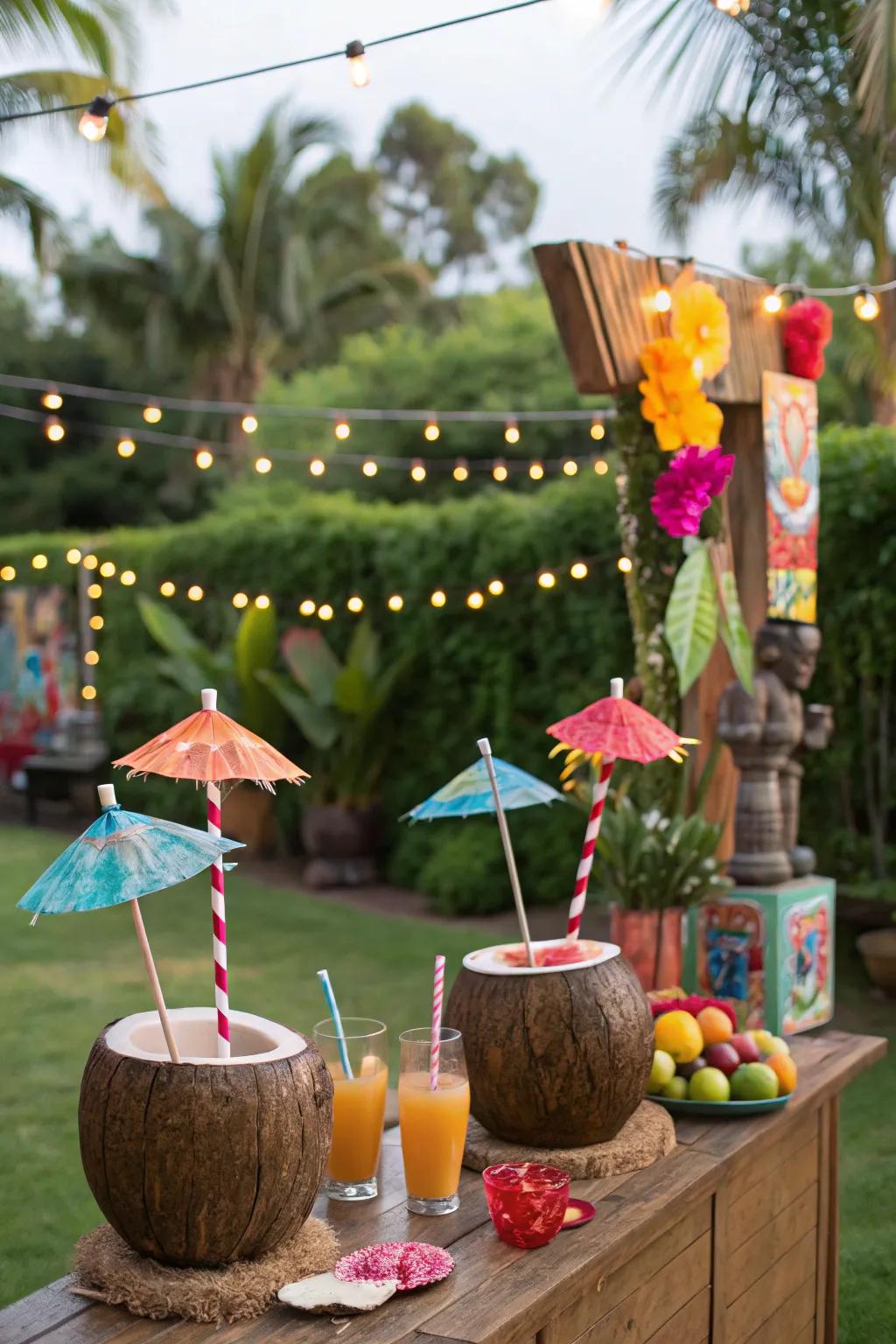 Themed drink stations inject flair and refreshment.
