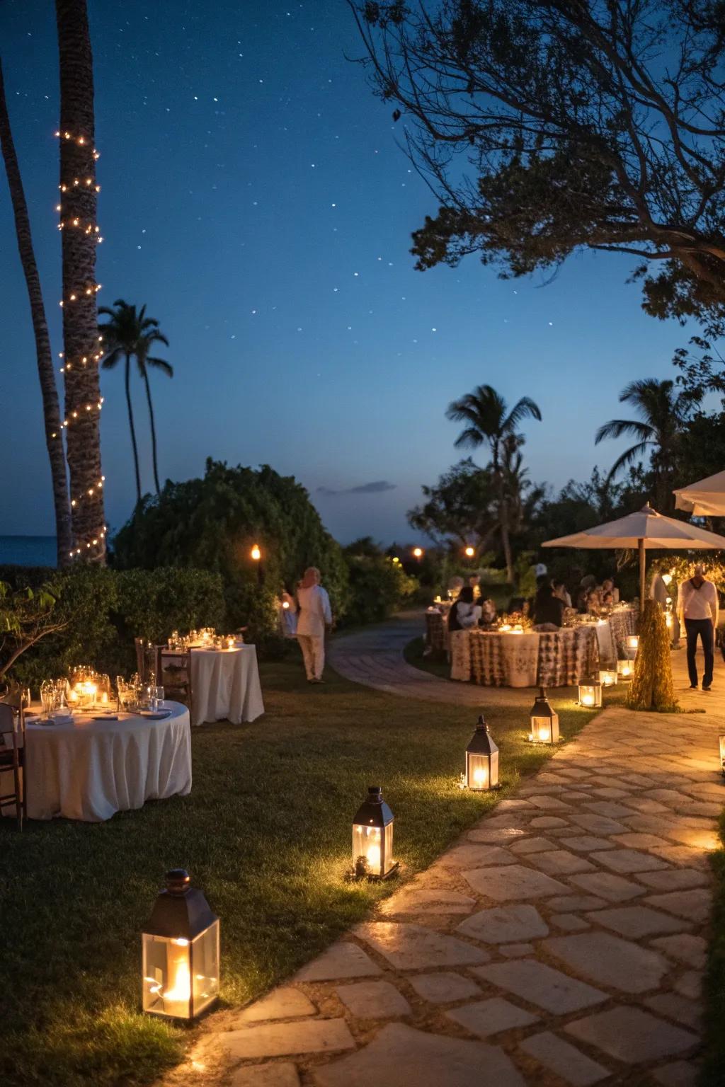 Establish the mood with the inviting glow of beacons and tapers.