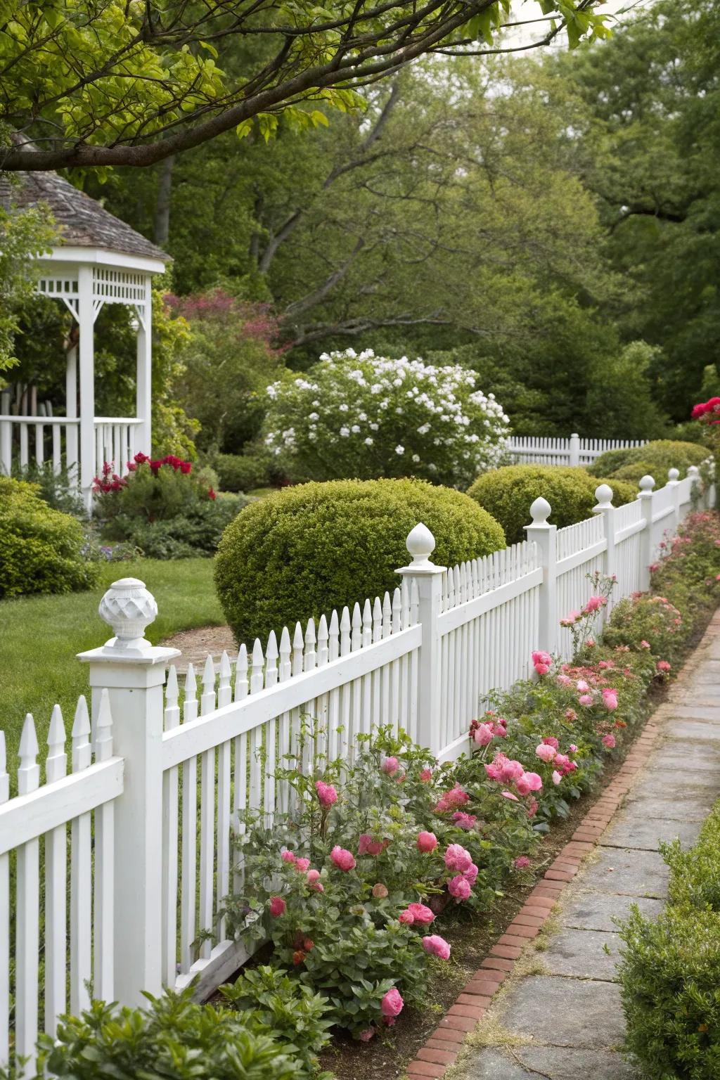Vintage white <strong>fences</strong> exhibit timeless elegance.” loading=”lazy” class=”pimg”>
	</picture><figcaption>Vintage white <strong>fences</strong> exhibit timeless elegance.</figcaption></figure>
<p>A <strong>vintage white fence</strong> has classic elegance, similar to classic picket <strong>fences</strong>. It’s a choice I often recommend for a clean, sophisticated look.</p>
<h3>A few relevant products:</h3>
<ul class=