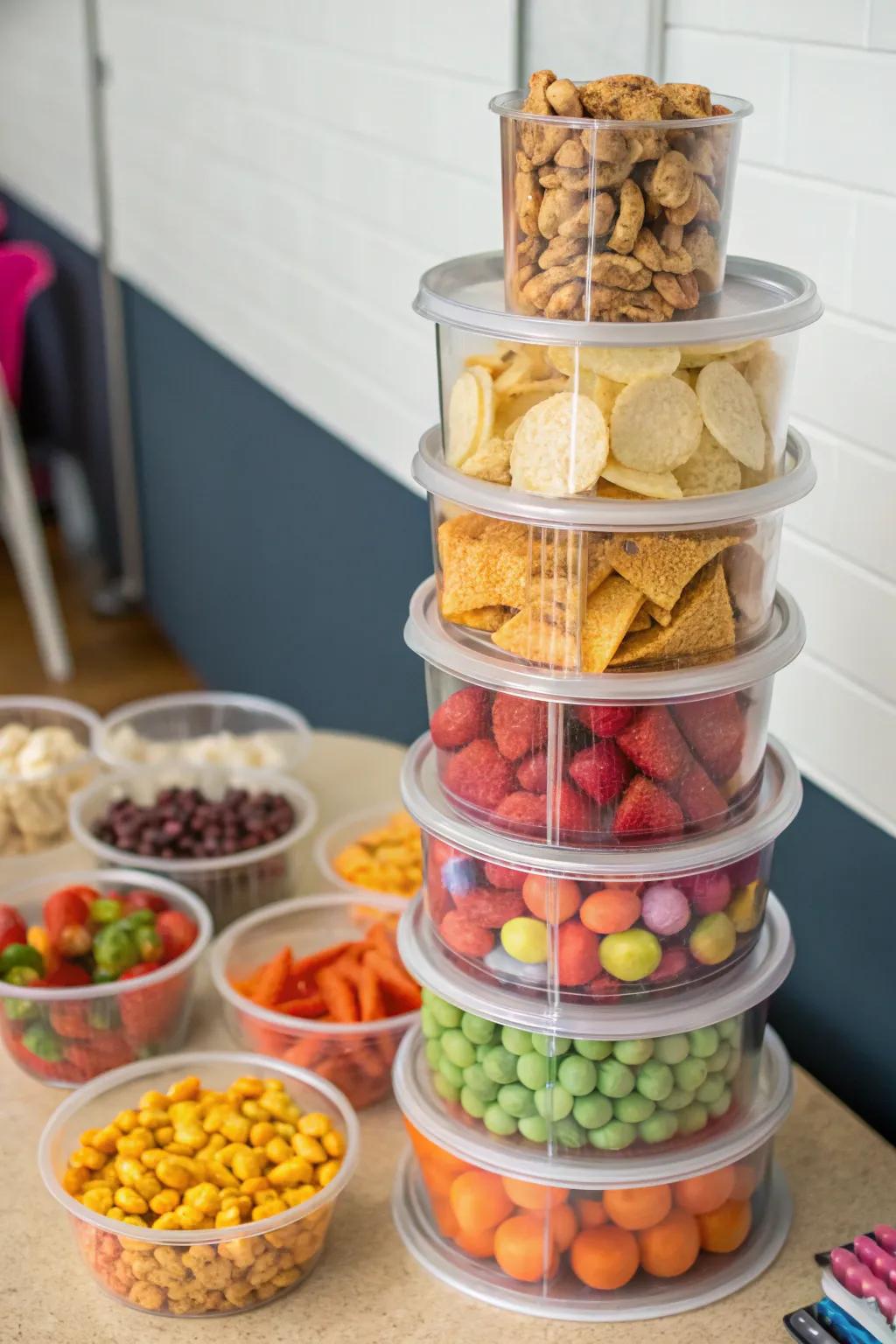 Snack towers furnish a captivating and productive avenue for conserving snacks.