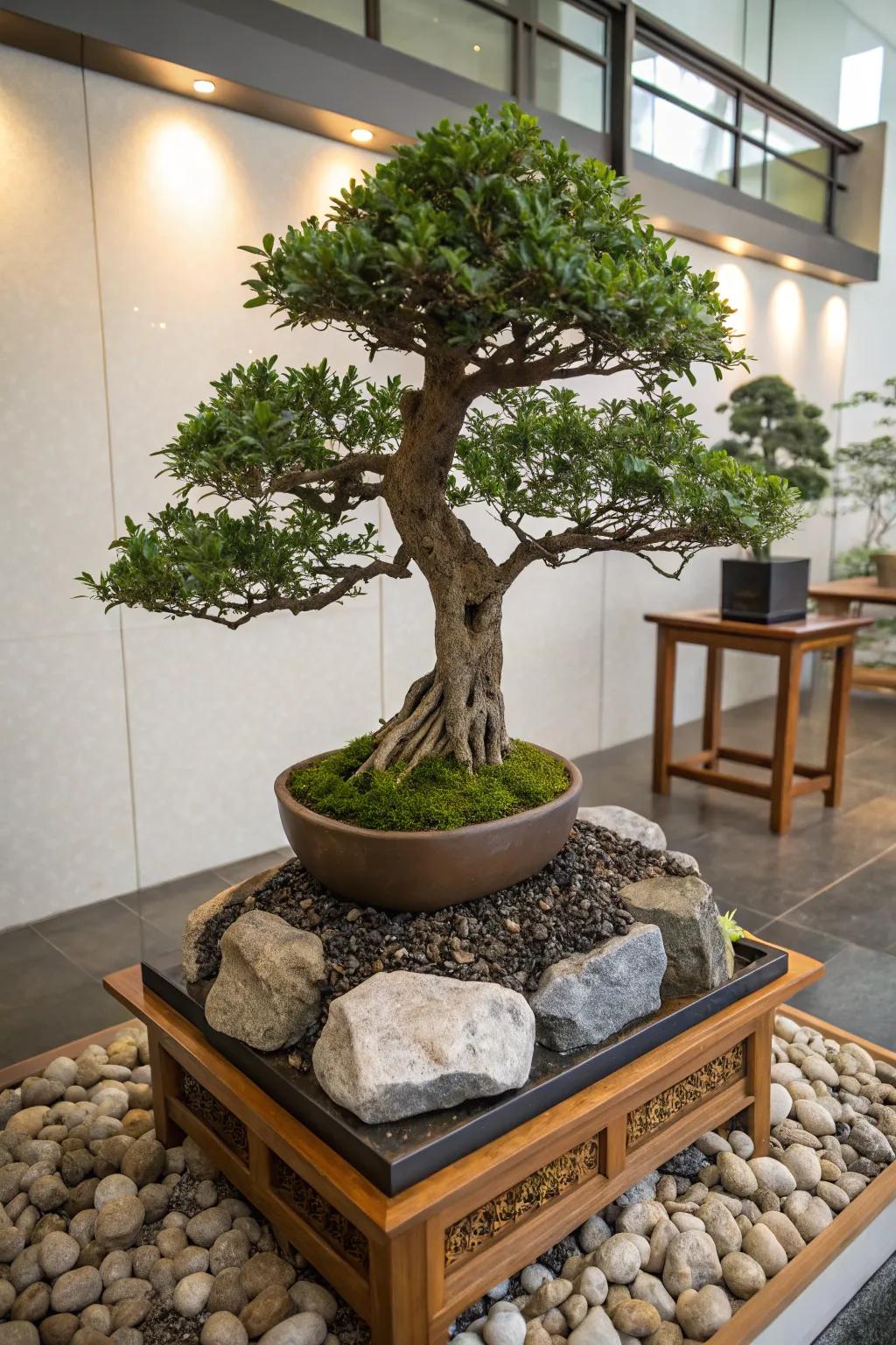 Tranquility comes with a timeless bonsai suited Mothers.