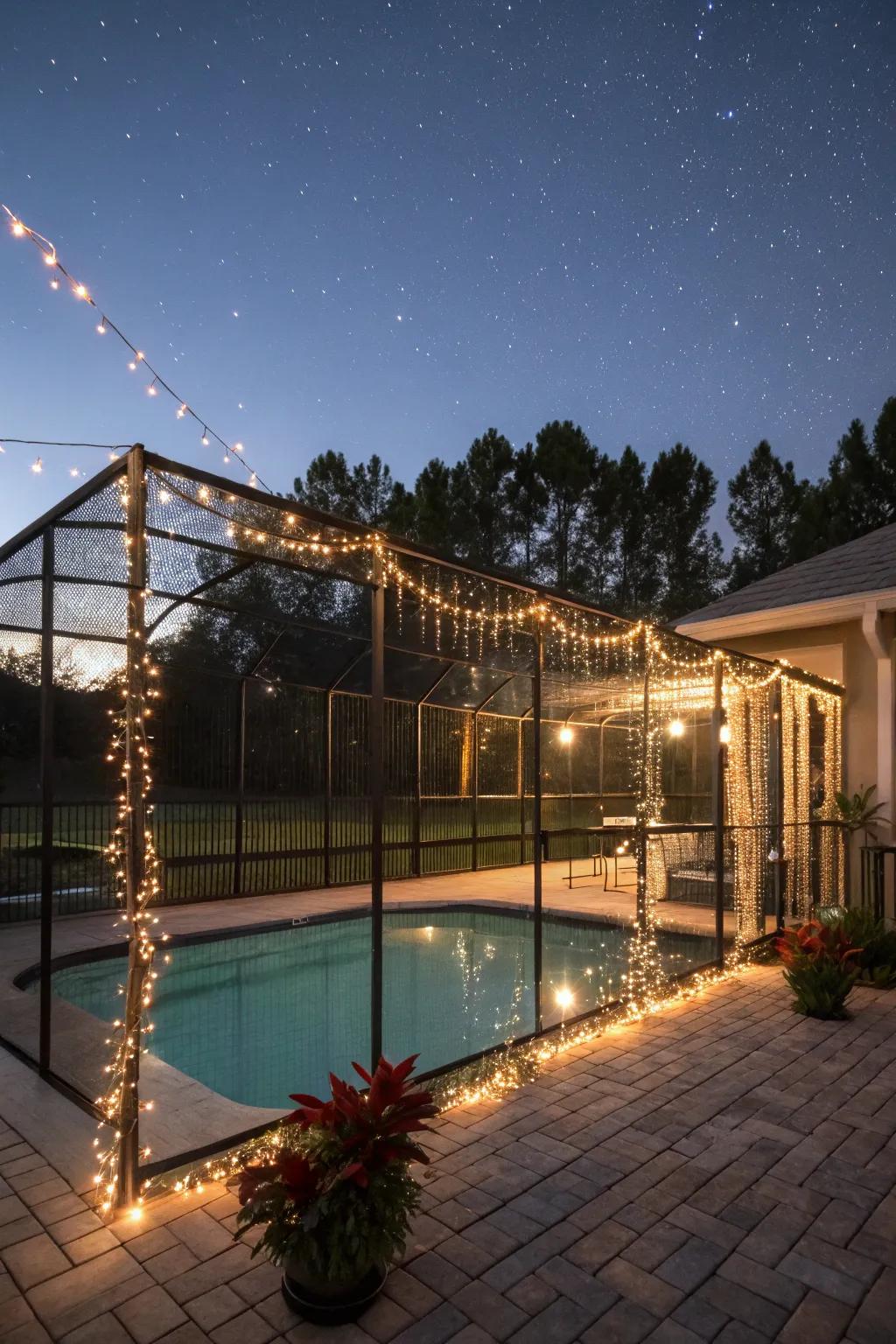 Permanent holiday lights for year-round festivity.