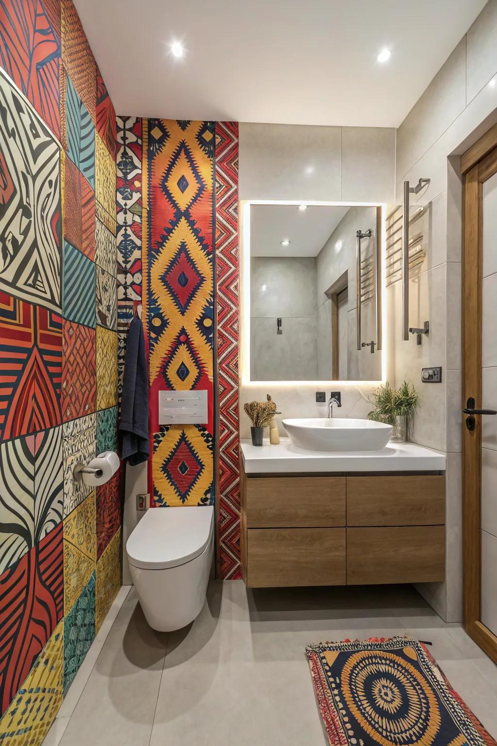 A highlighted partition appends persona and direction to your lavatory.