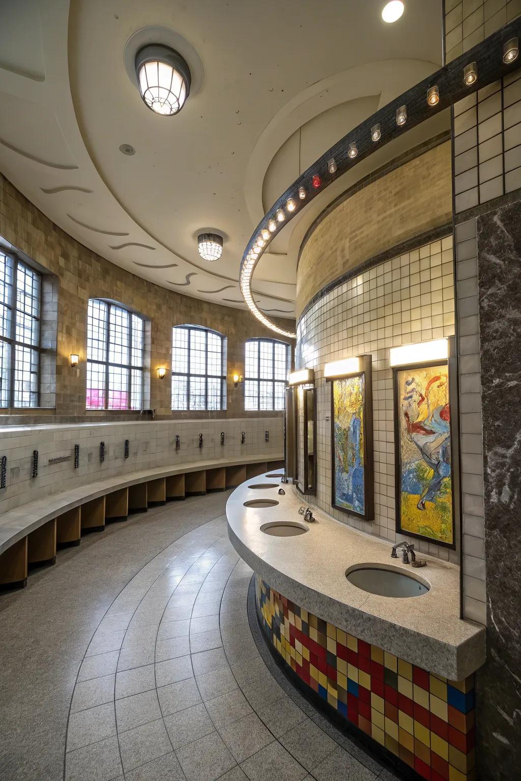 Unexpected contours can transform the design of shared restrooms.