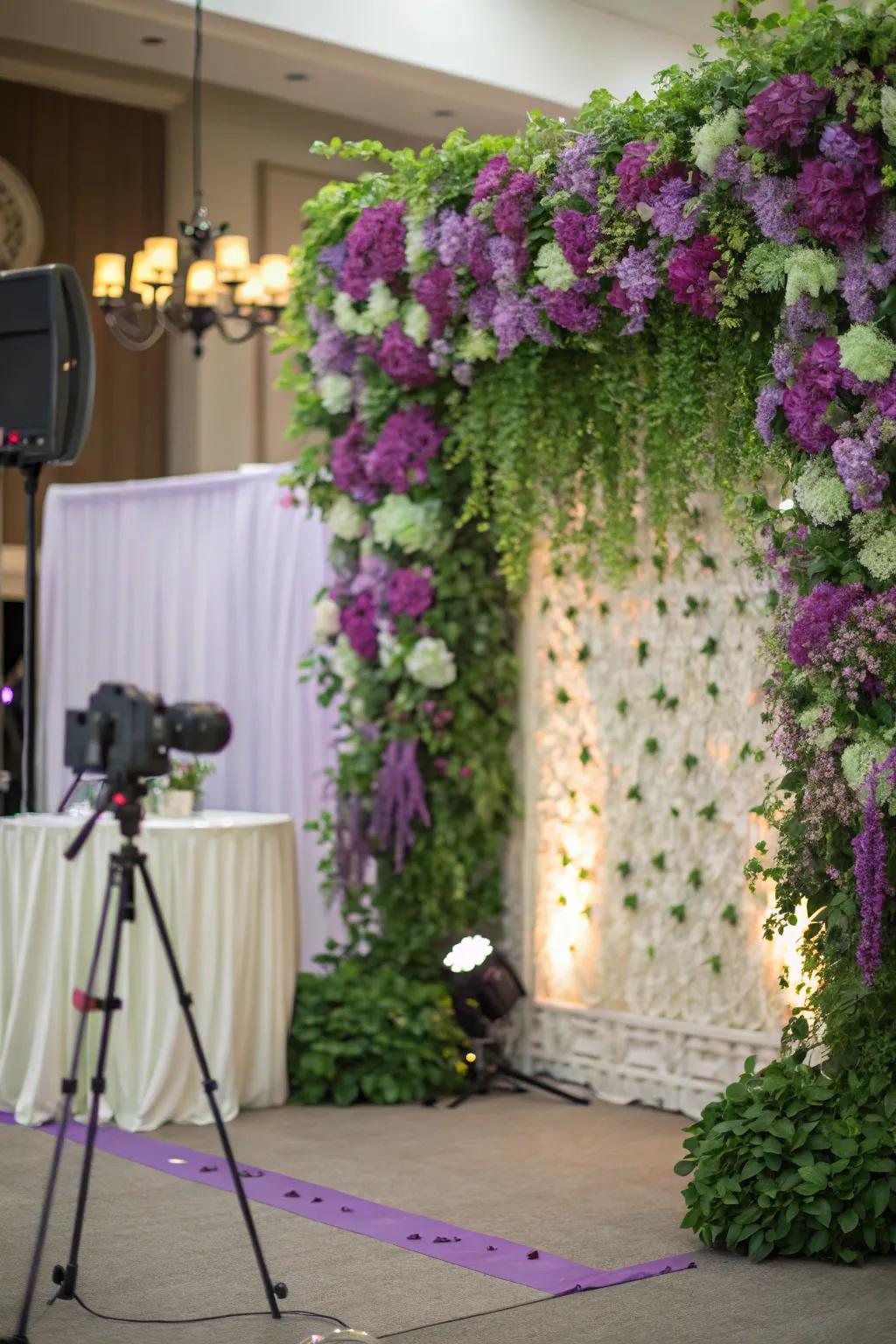 A floral background creates beautiful photo opportunities.