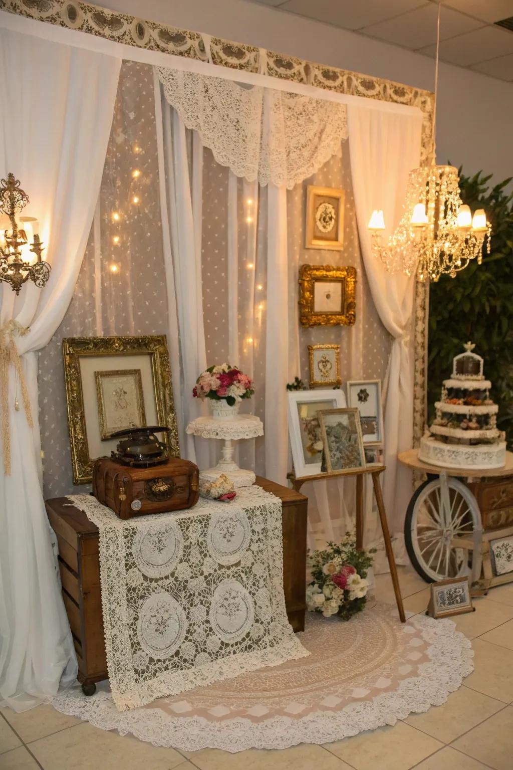 Vintage elements add character and nostalgia to the celebration.
