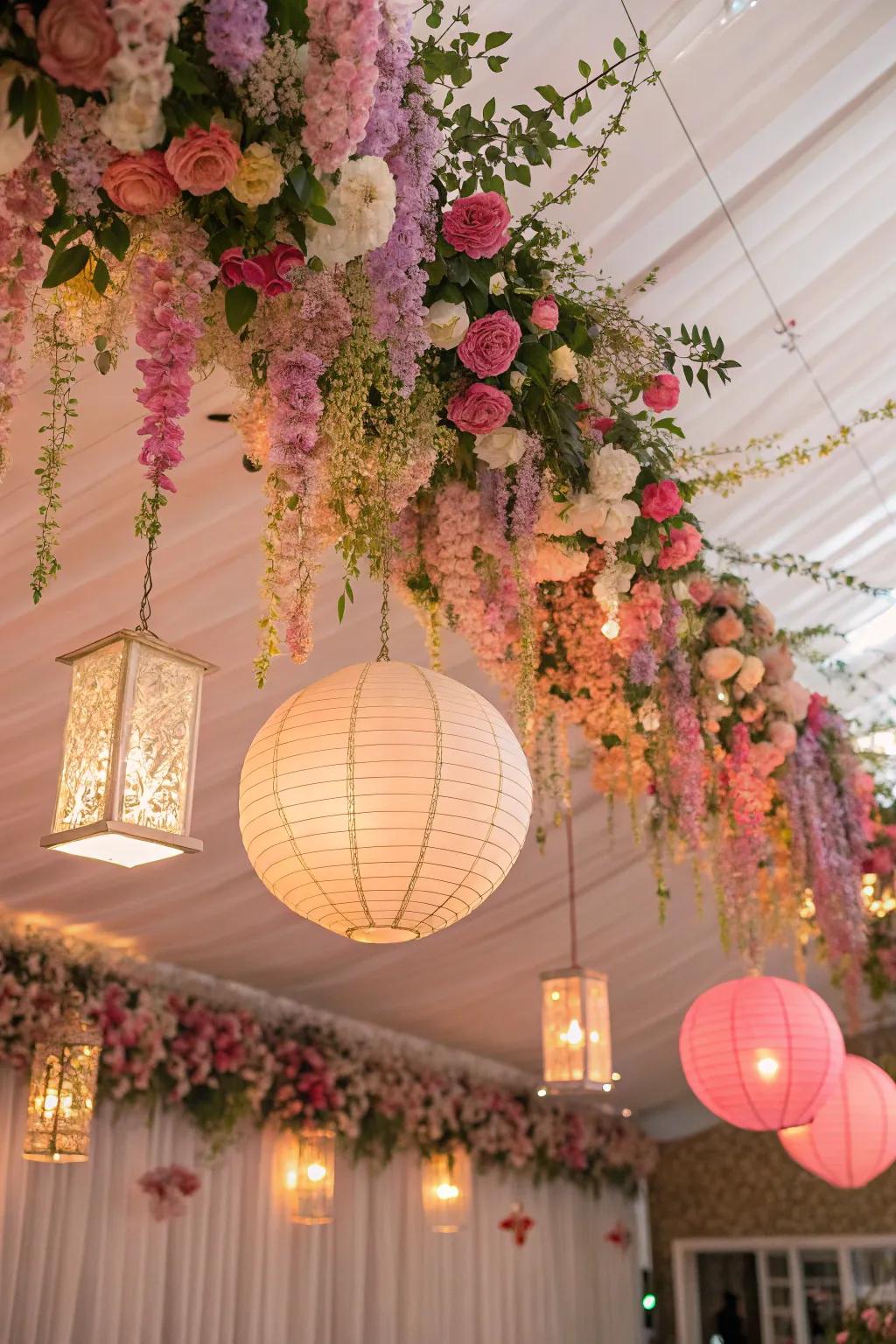 Intricate ceiling embellishments inject depth and visual appeal.