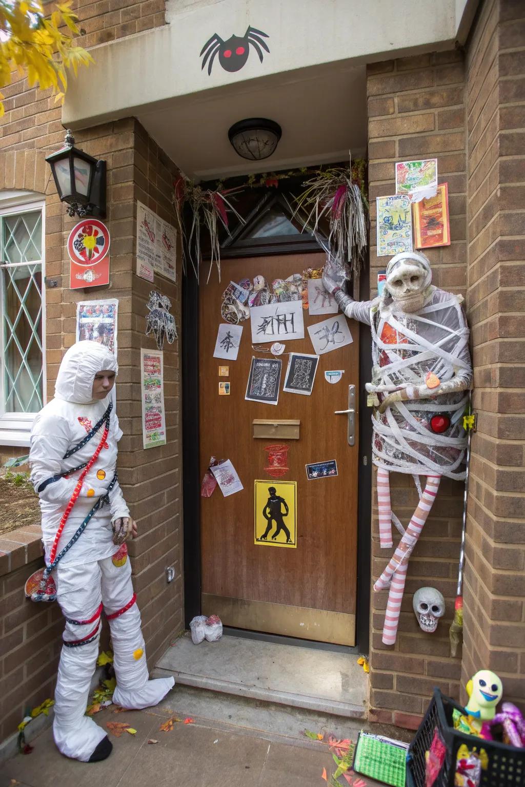 Maintain a sense of playfulness using a mummy-centered entrance bearing a serious message.