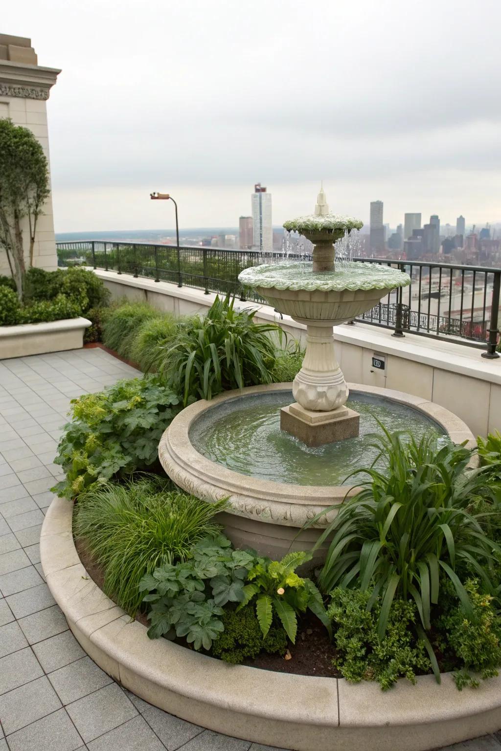 Contribute tranquility with a beautiful water feature.