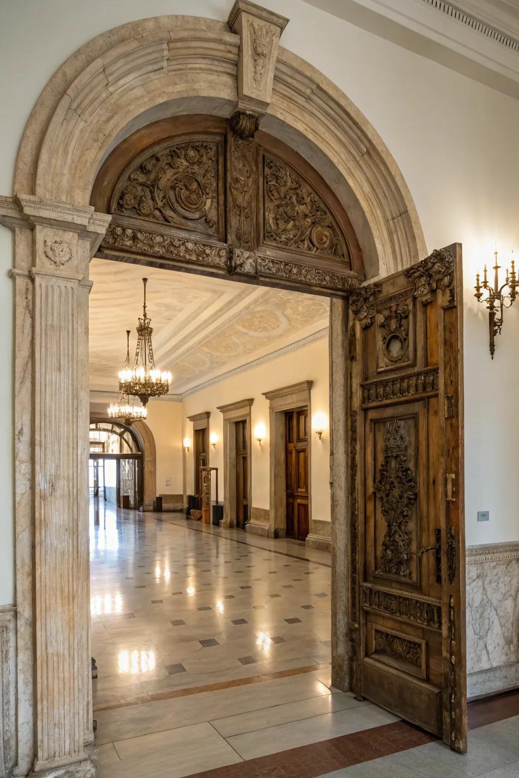 Majestic in its curve, this passage invites with a graceful, earthy arc.