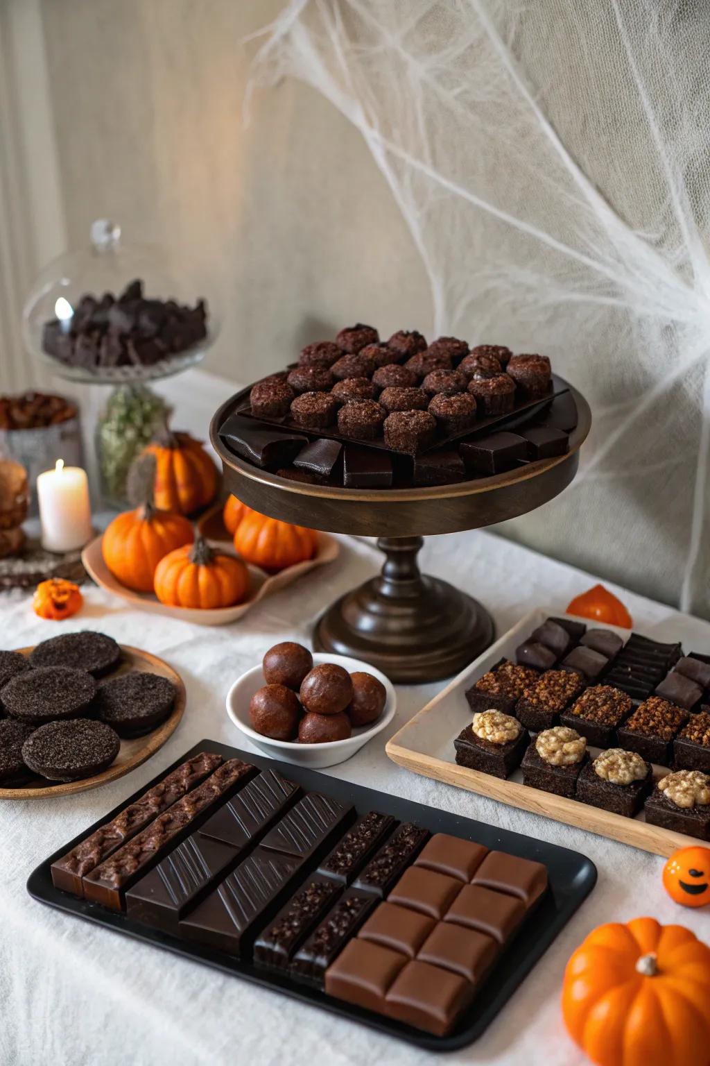 Rich cocoa delicacies are a refined accent.