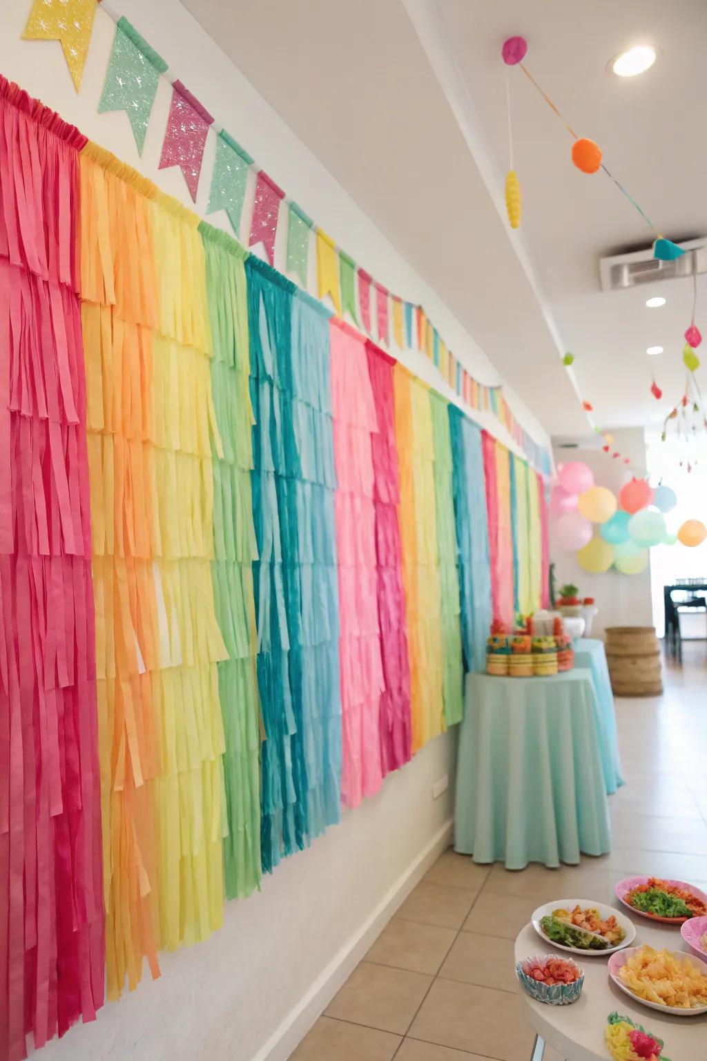 Paper fringe adds texture and festivity to your selfies.