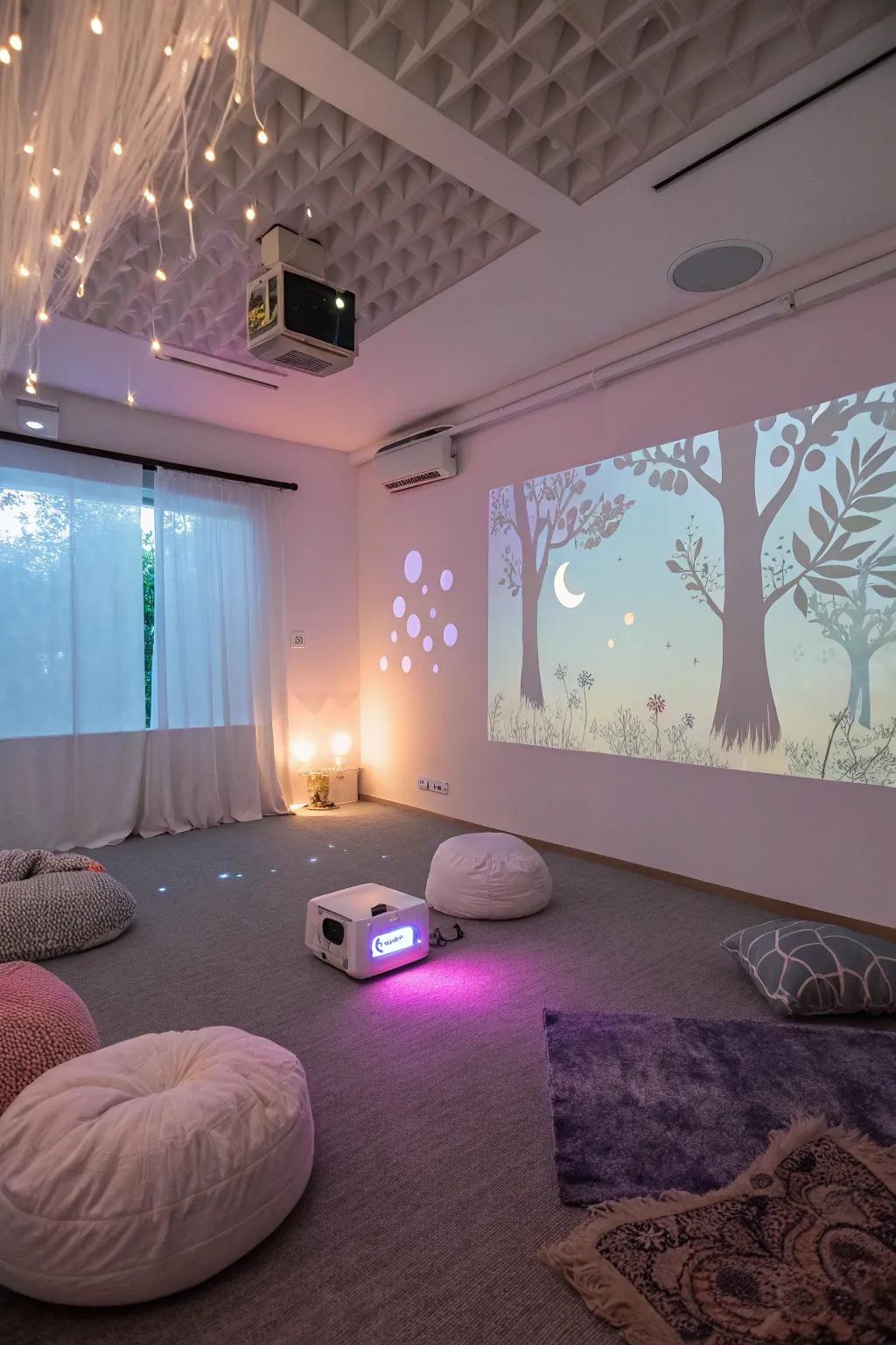 Projected visuals generate a vibrant sensory adventure.