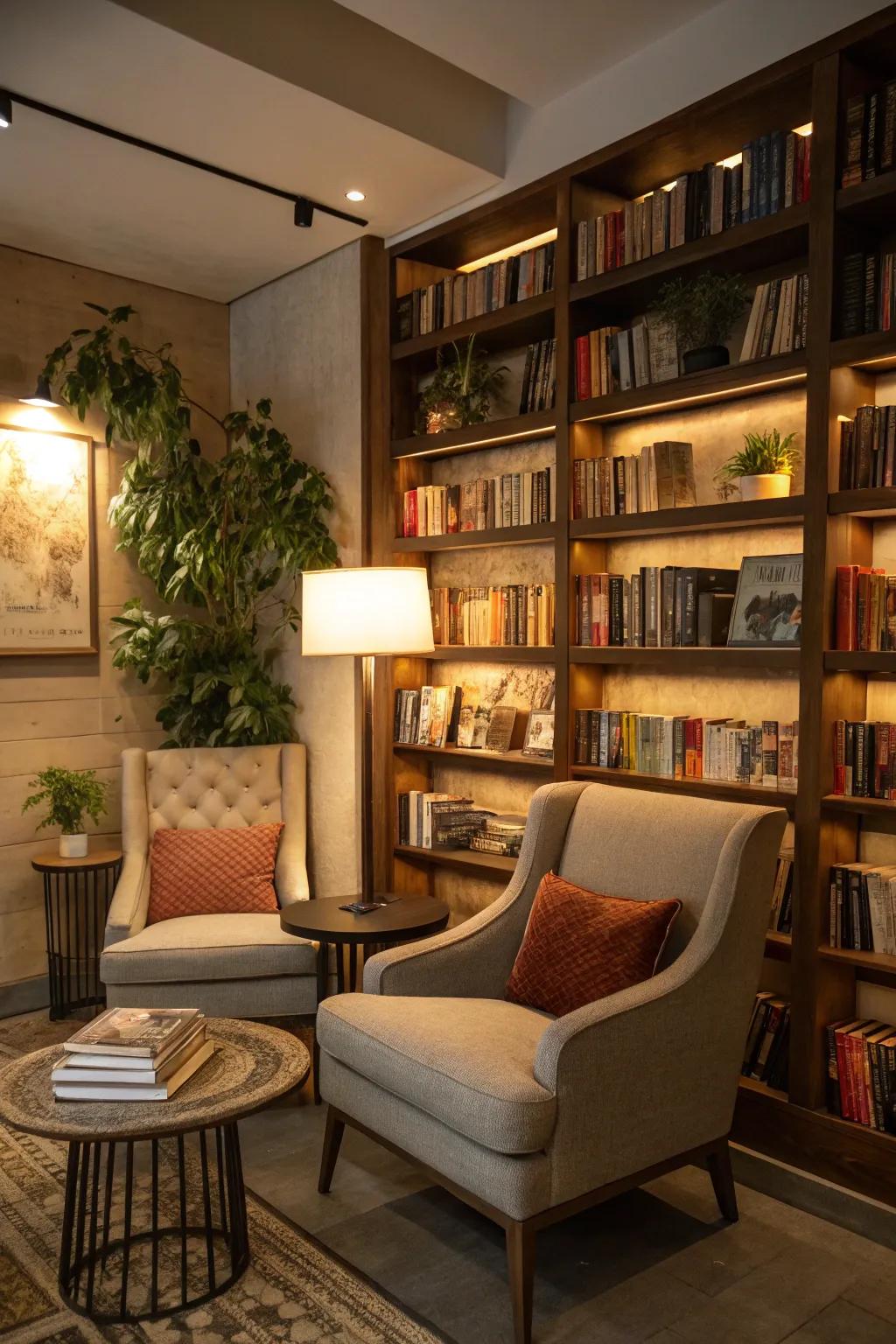 Books enrich shelf arrangements with their timeless literary appeal.