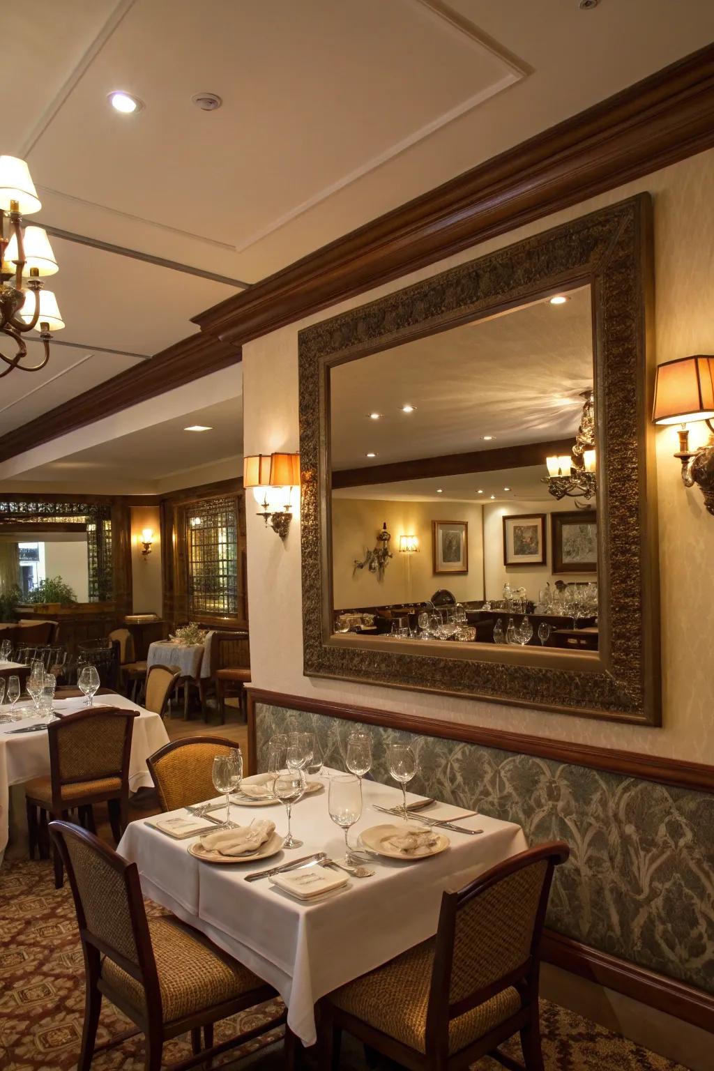 Mirrors create an illusion of space and amplify light.