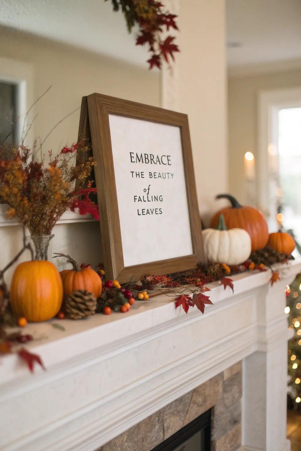 A bordered seasonal expression appending character to the mantel.