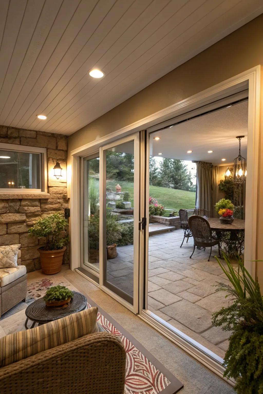 Exterior access boosting space and light.