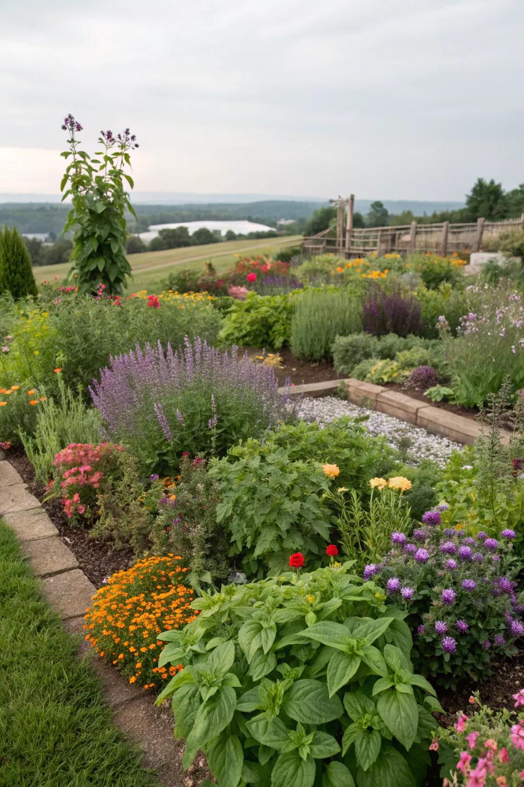 A nutritious garden blending beauty with practicality.