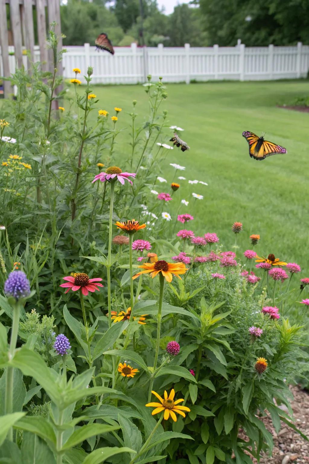 Indigenous flora bolsters local fauna and necessitates less attention.