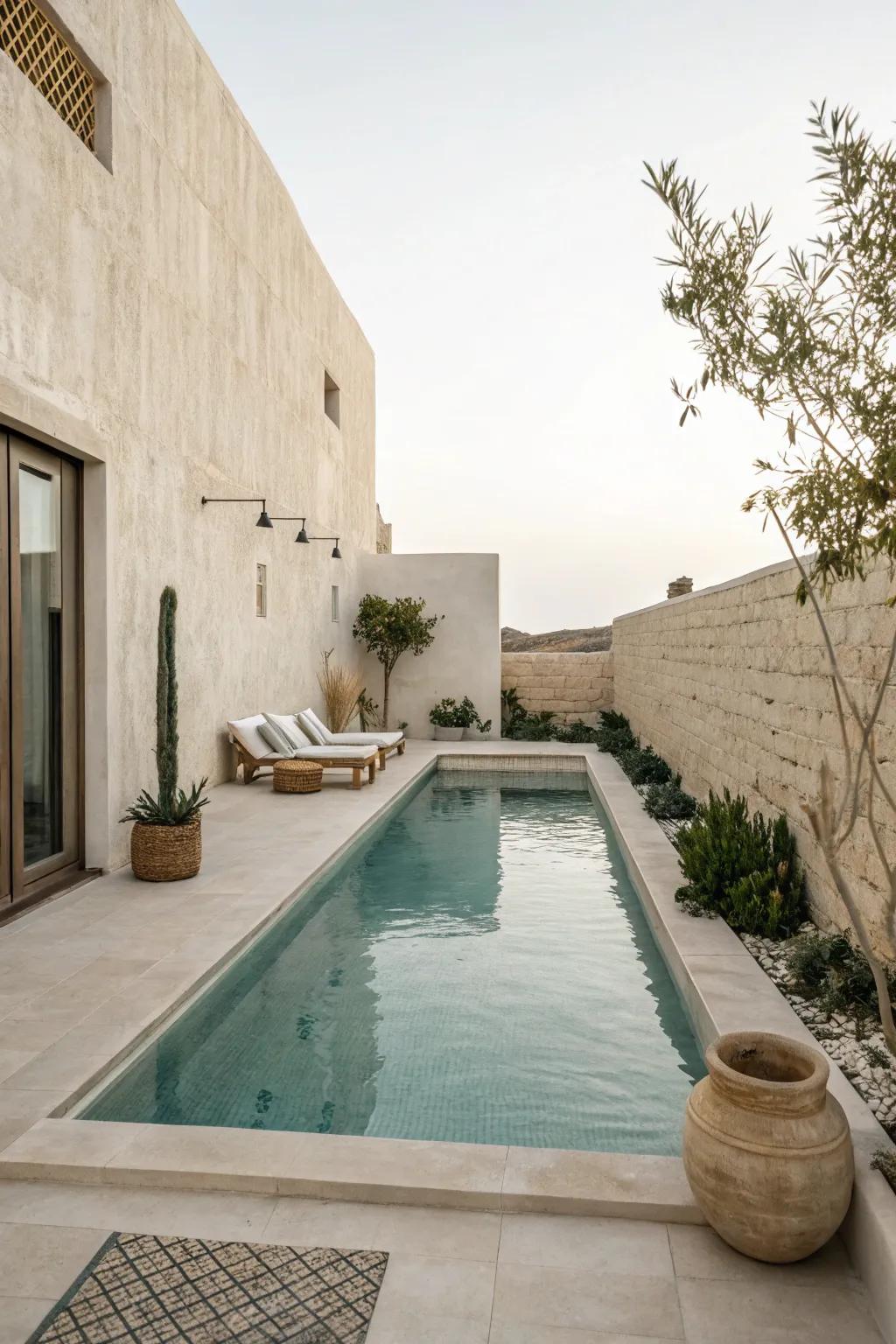 Streamlined pool blueprint for a serene backyard.