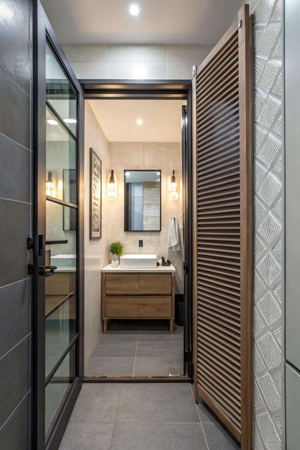 Accordion doors offer a flexible space-saving solution.