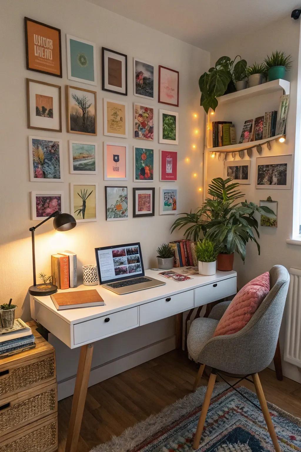 Gallery walls add inspiration and style.