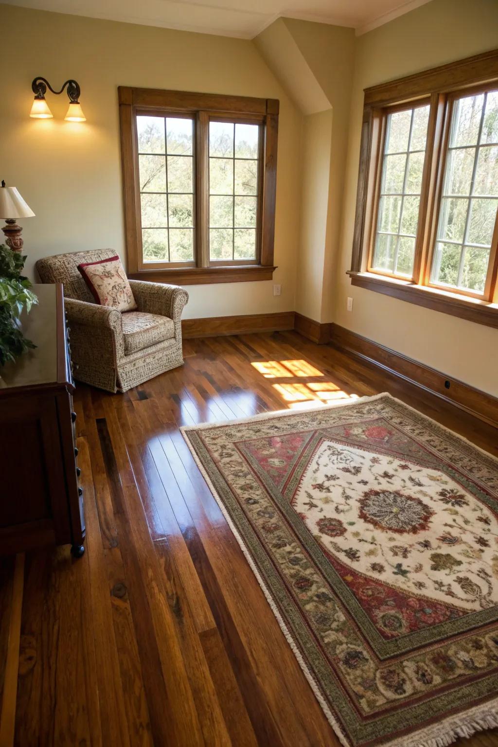 Refined flooring options elevate the luxury of this compact cigar space.