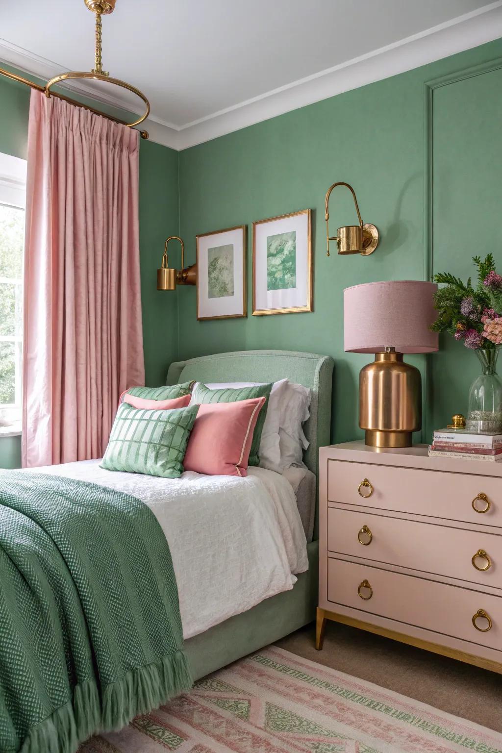 Unexpected color pairings produce a contemporary dynamic.