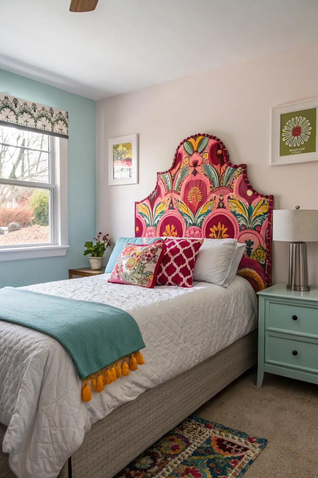 A headboard brings focus and style.