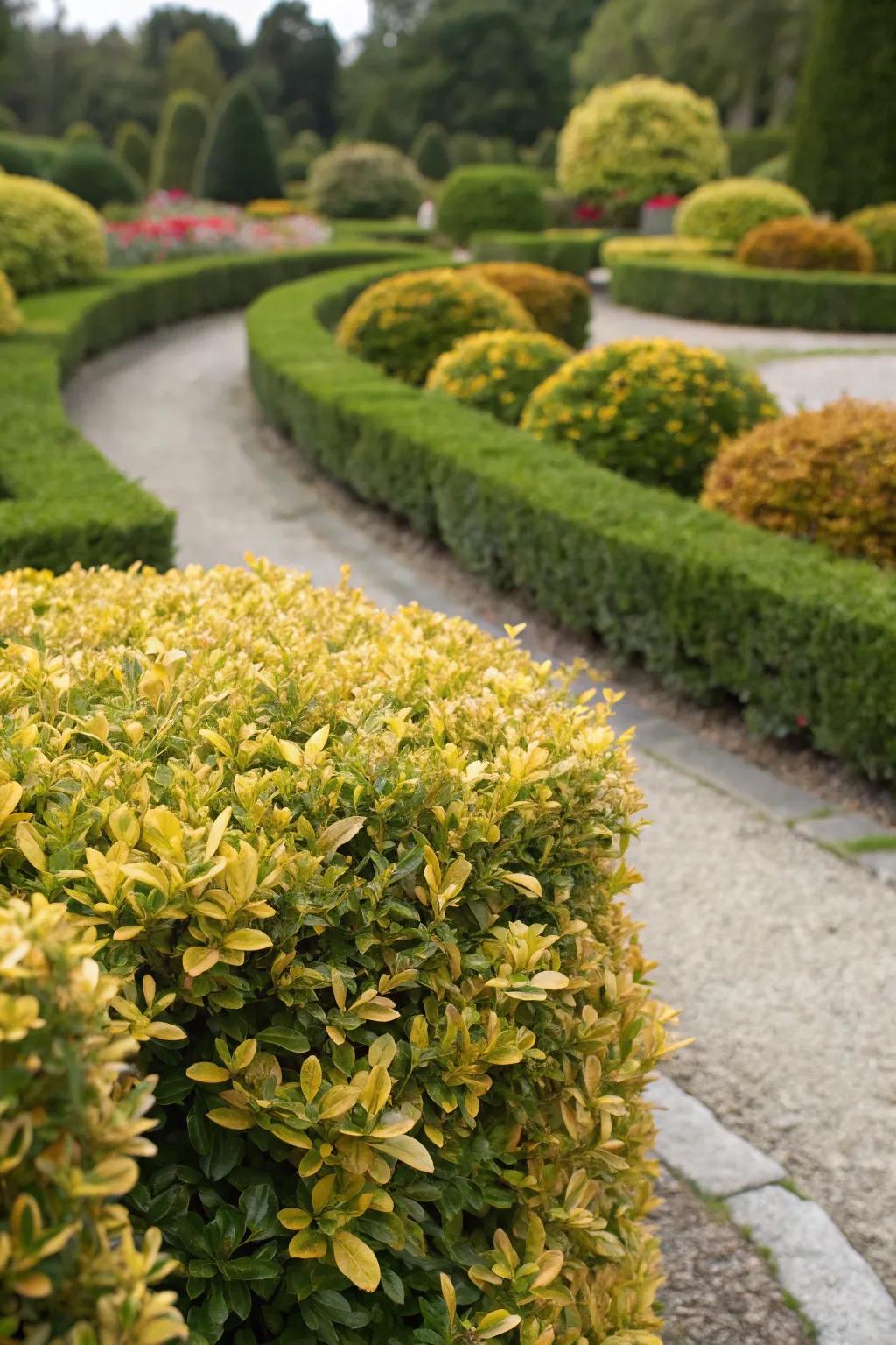 Vibrant foliage green fences appending year-round vibrancy.
