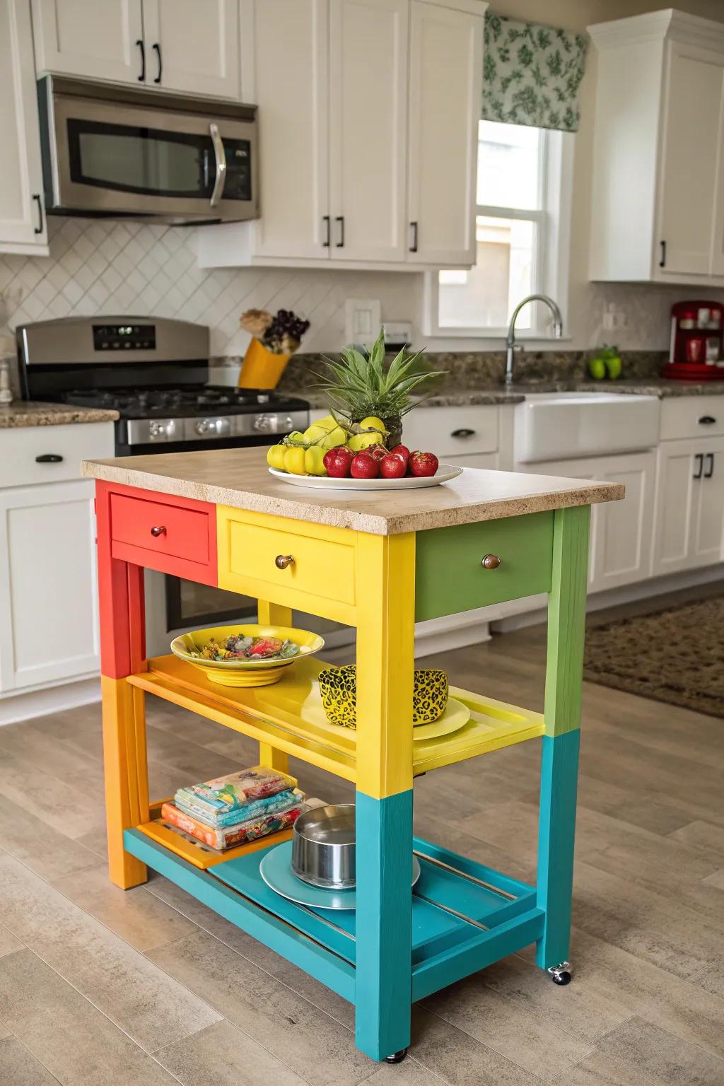 A striking centerpiece shade establishes a noteworthy central element.