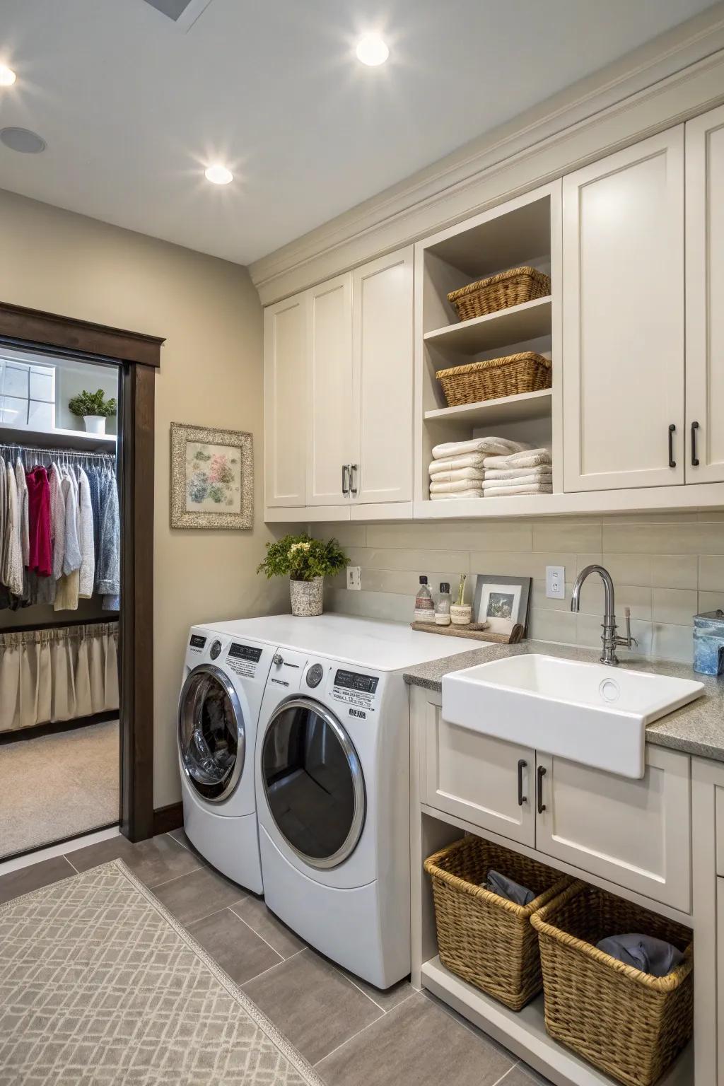 Fashioning a highly functional sink spot in your laundry area.