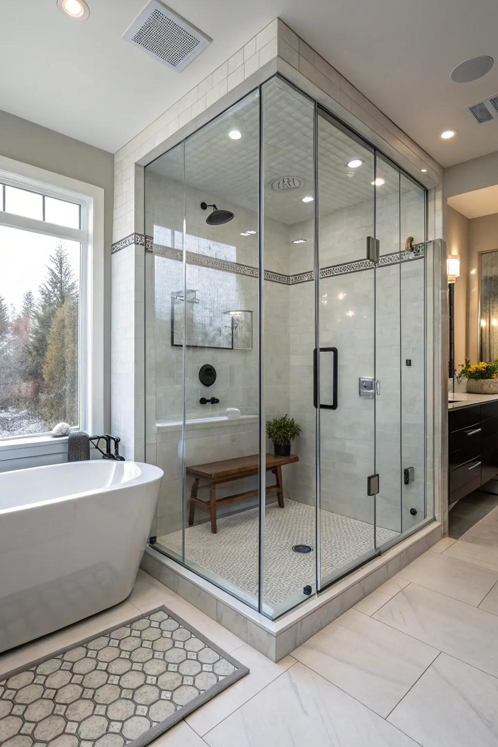 Steam enclosures offer a spa-like experience at home.