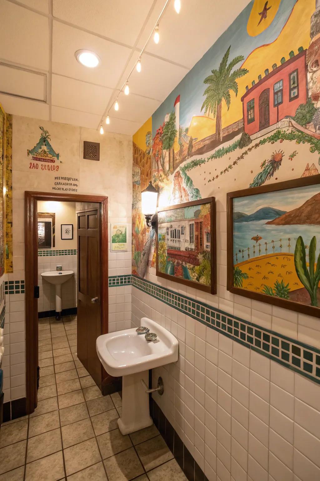 Art transforms restrooms into unforgettable areas.