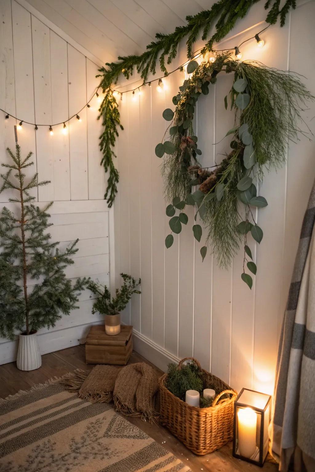 Seasonal greenery enhances the environment and pulls nature into your space.