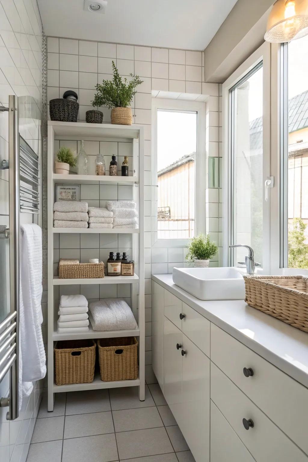 High shelves offer practical layout solutions.