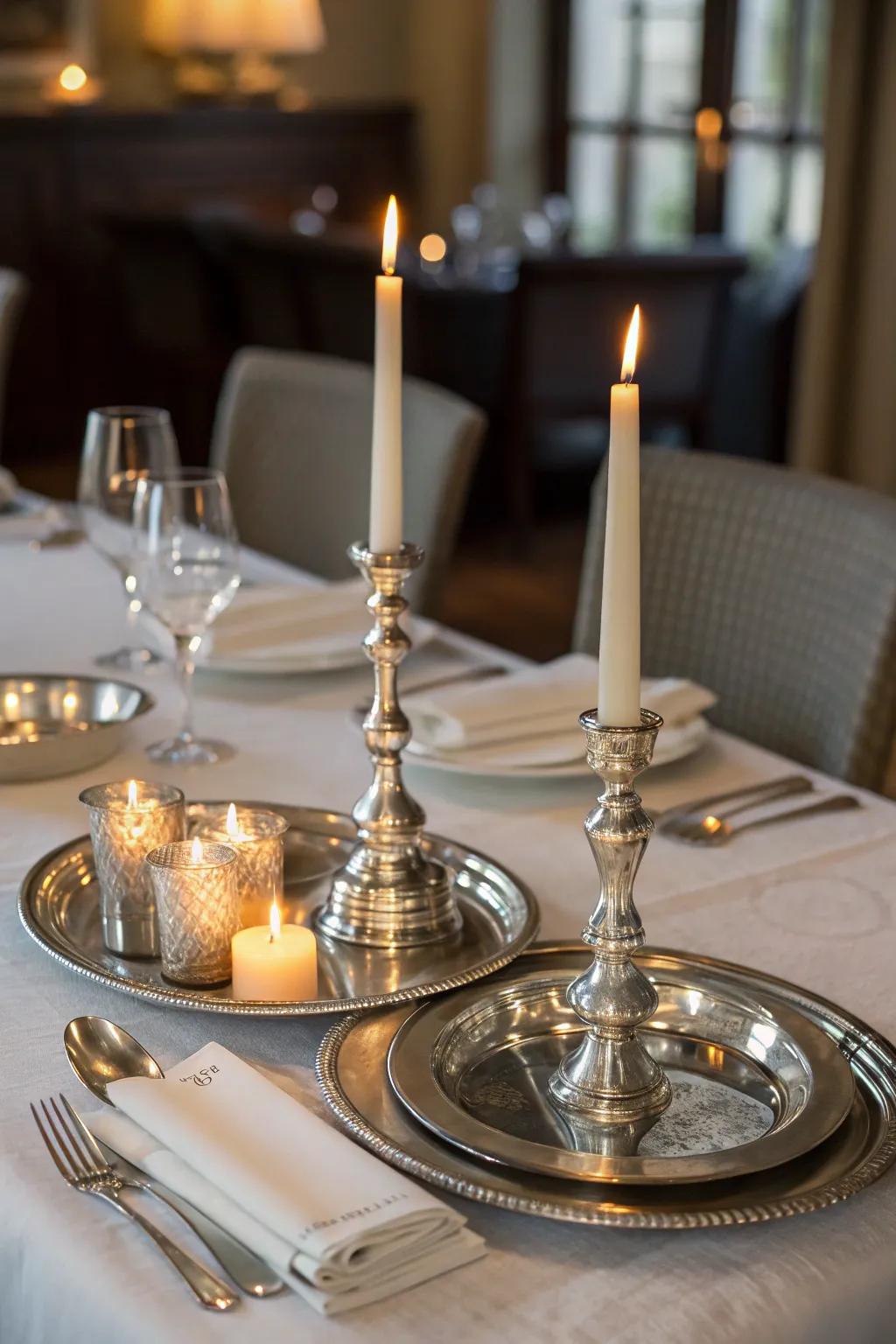 Platinum accents contribute timeless sophistication to Southern houses.