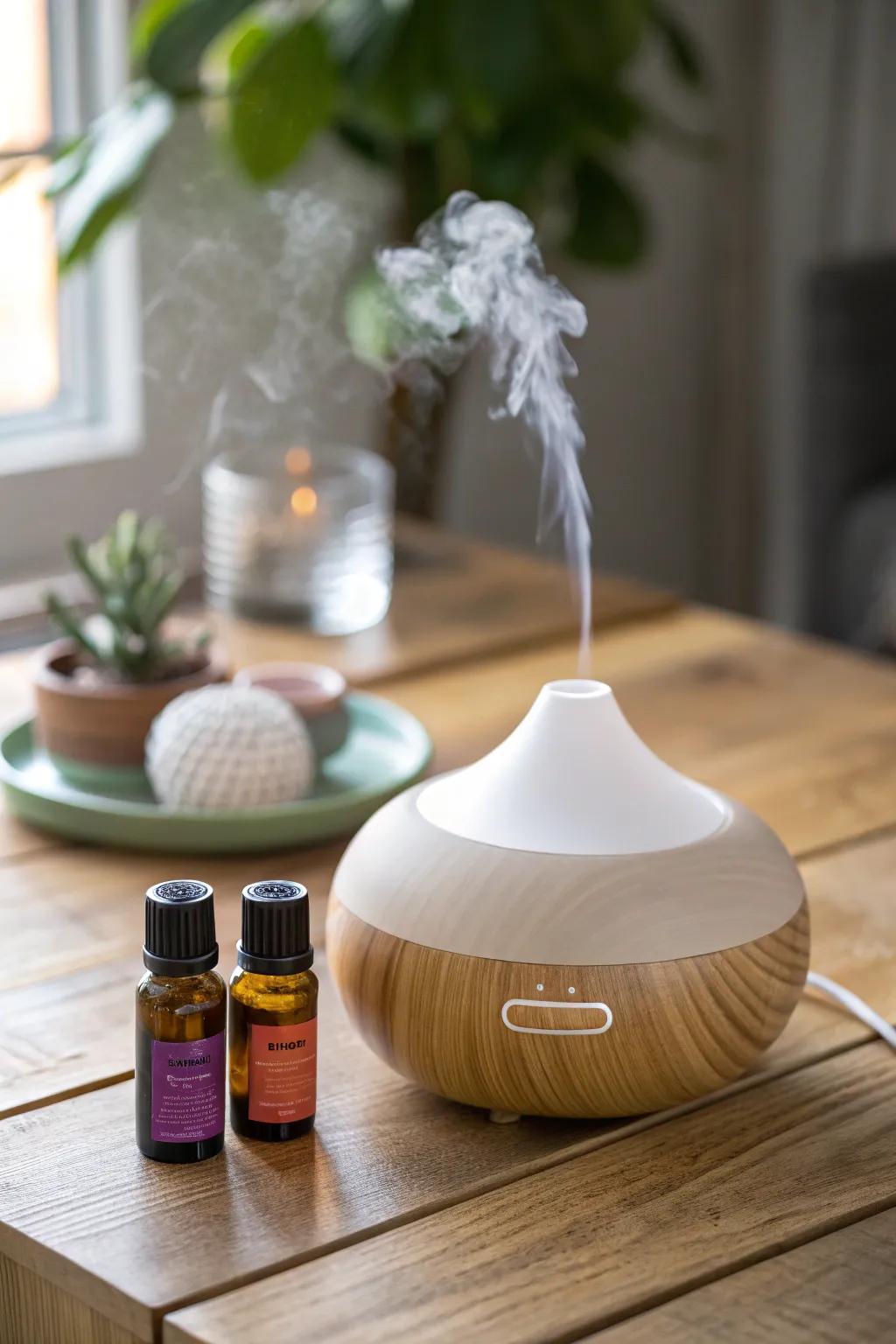 Infuse the atmosphere through calming scents utilizing a fragrance spreader.