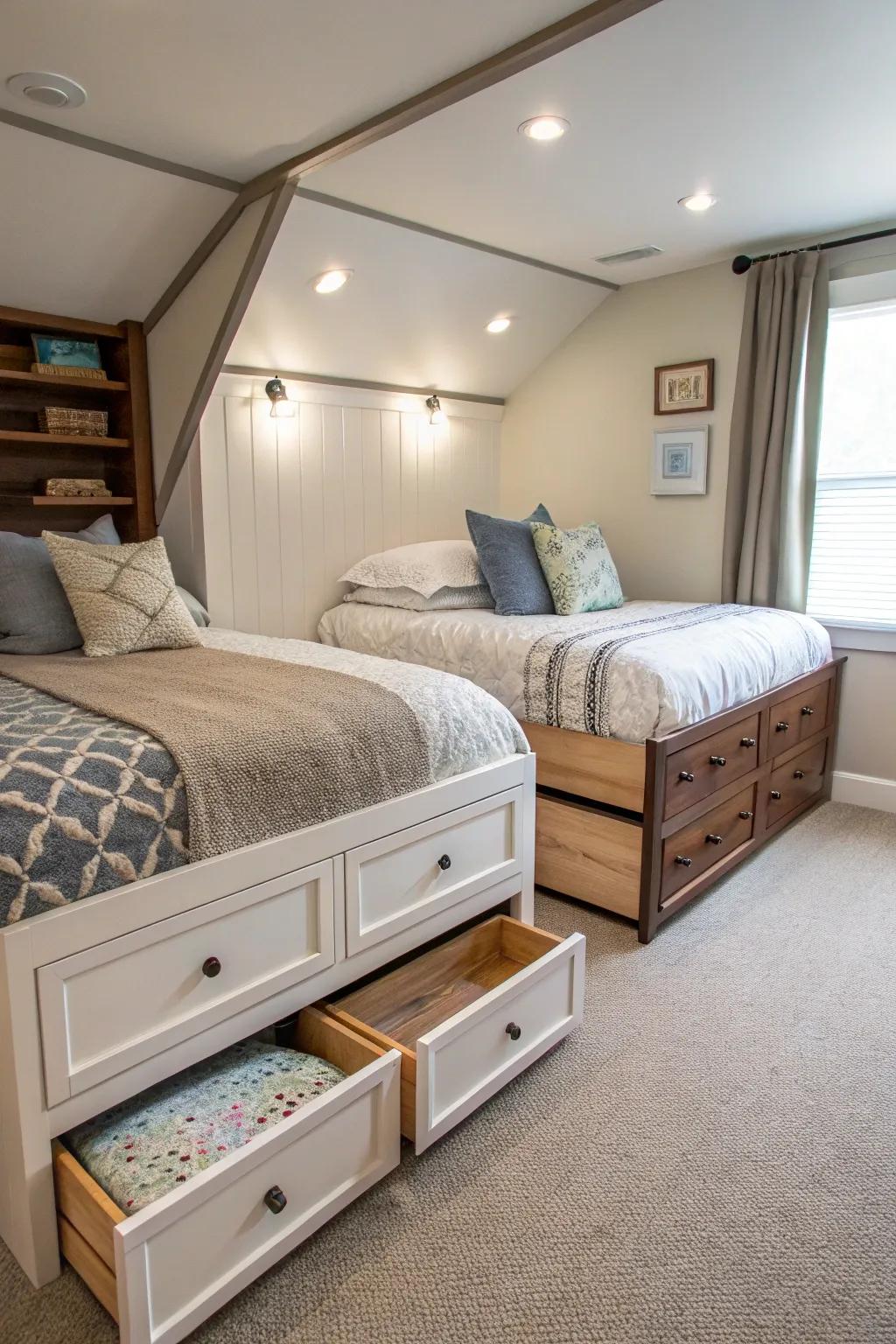 Furnishings with dual capabilities optimize space, merging functionality with style.