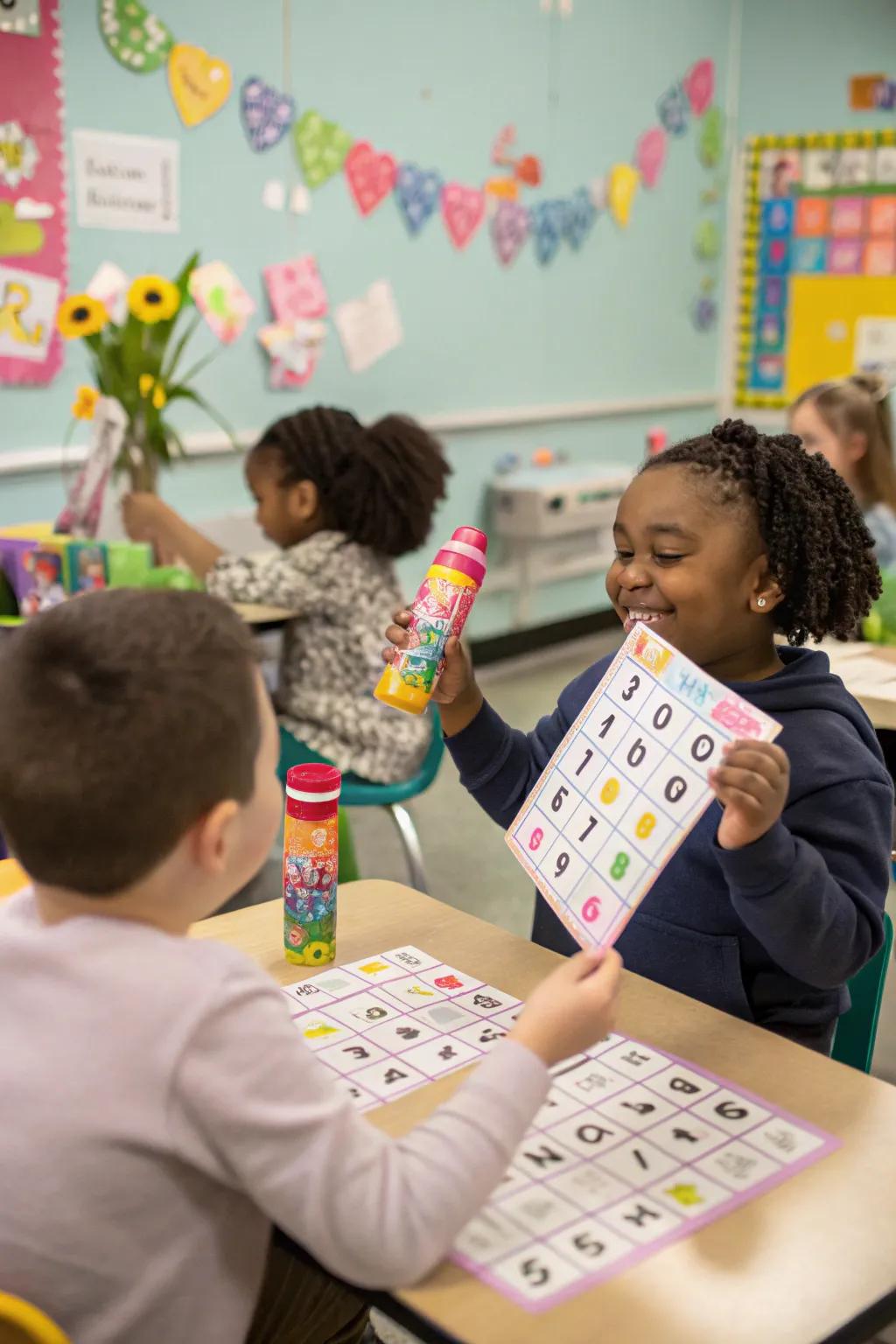 Fun and learning integrated into a spring bingo game