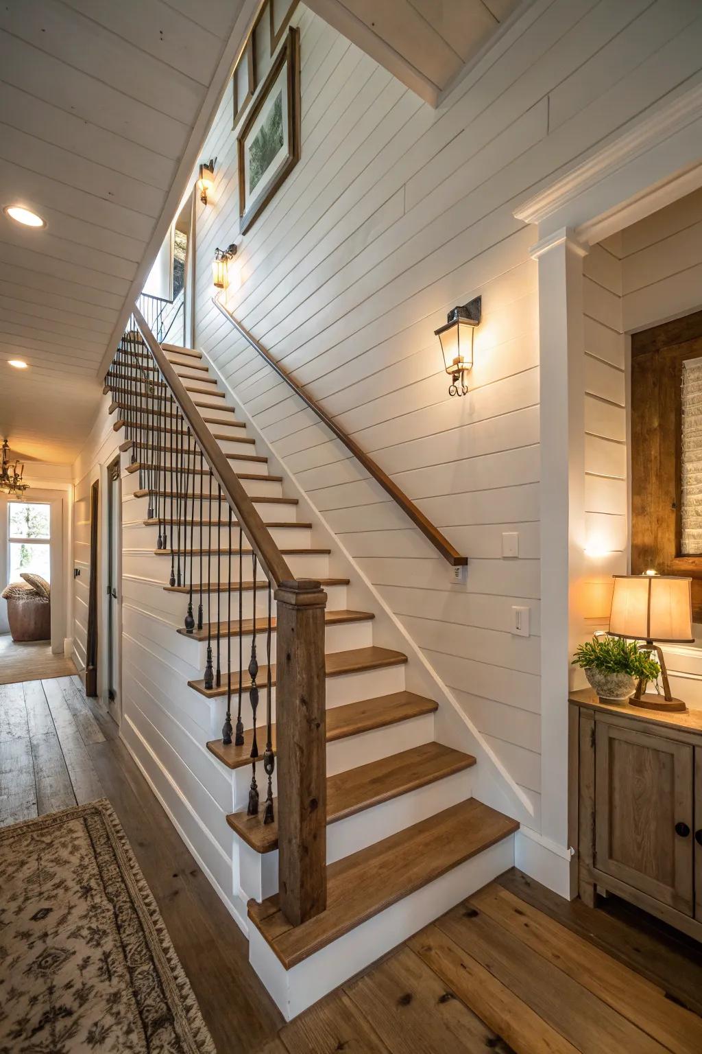 Enliven your staircase with textured wall solutions.