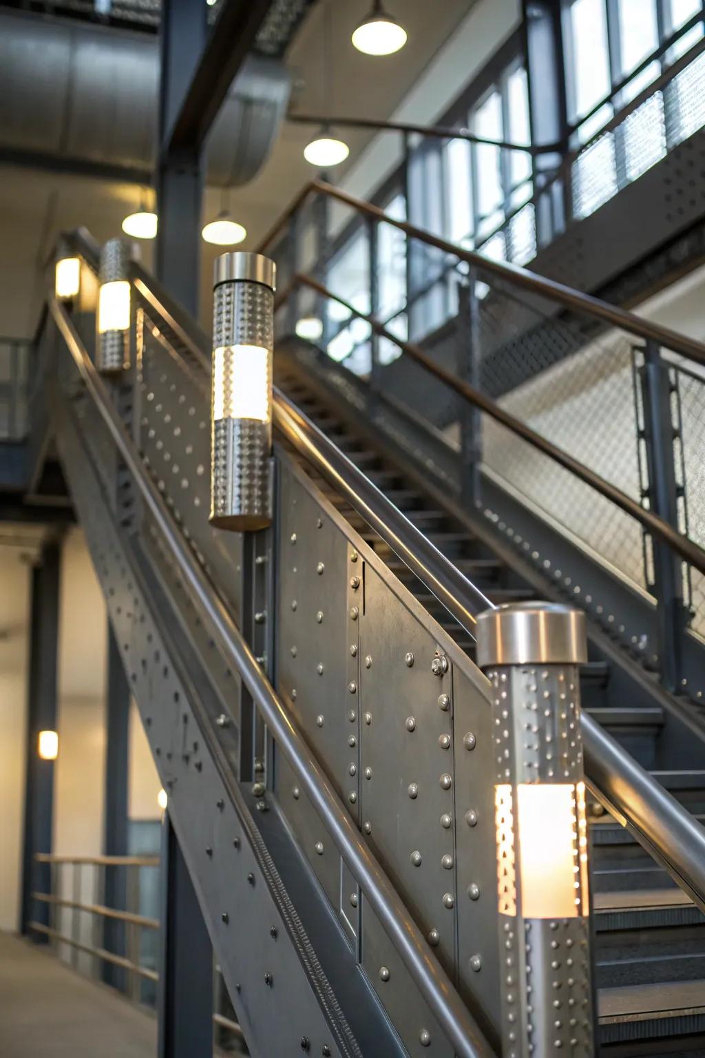 Metal trim introduces a sophisticated, urban touch.