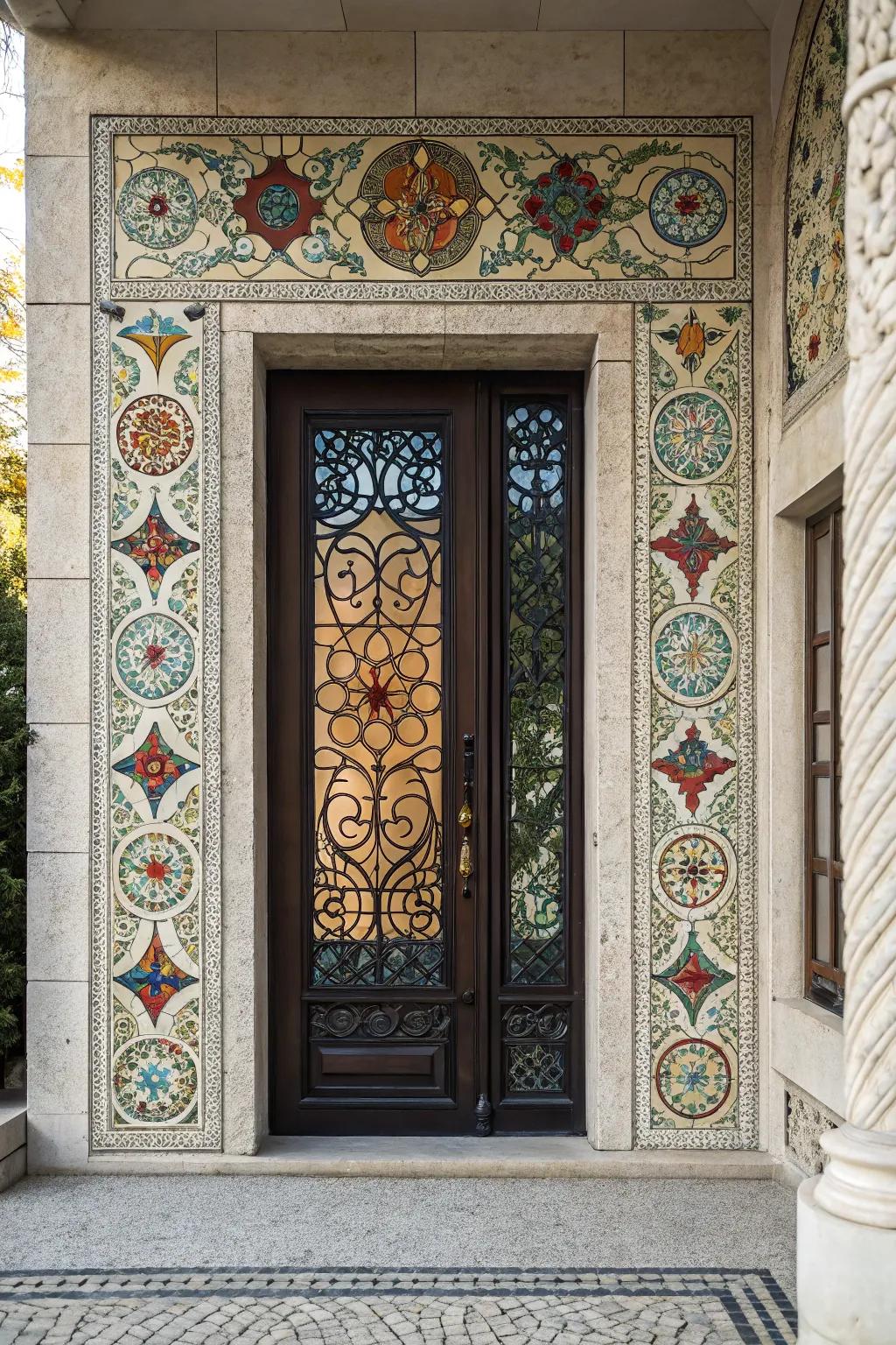 Stone inlays transform your doorway into a piece of art.