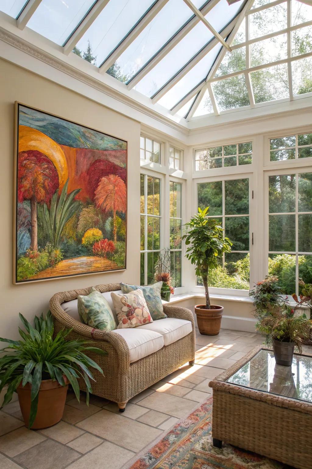 A central attraction anchors your sunroom's design.